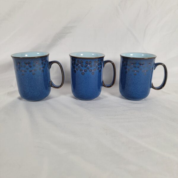 3 Denby Midnight Blue Mugs - Image 3